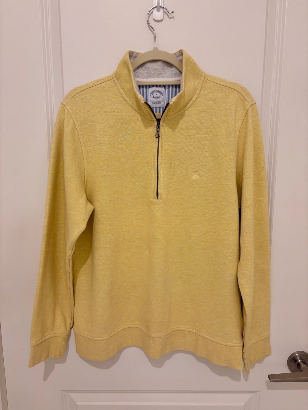 Brooks Brothers Men's Half-Zip Sweater - Pale Yellow